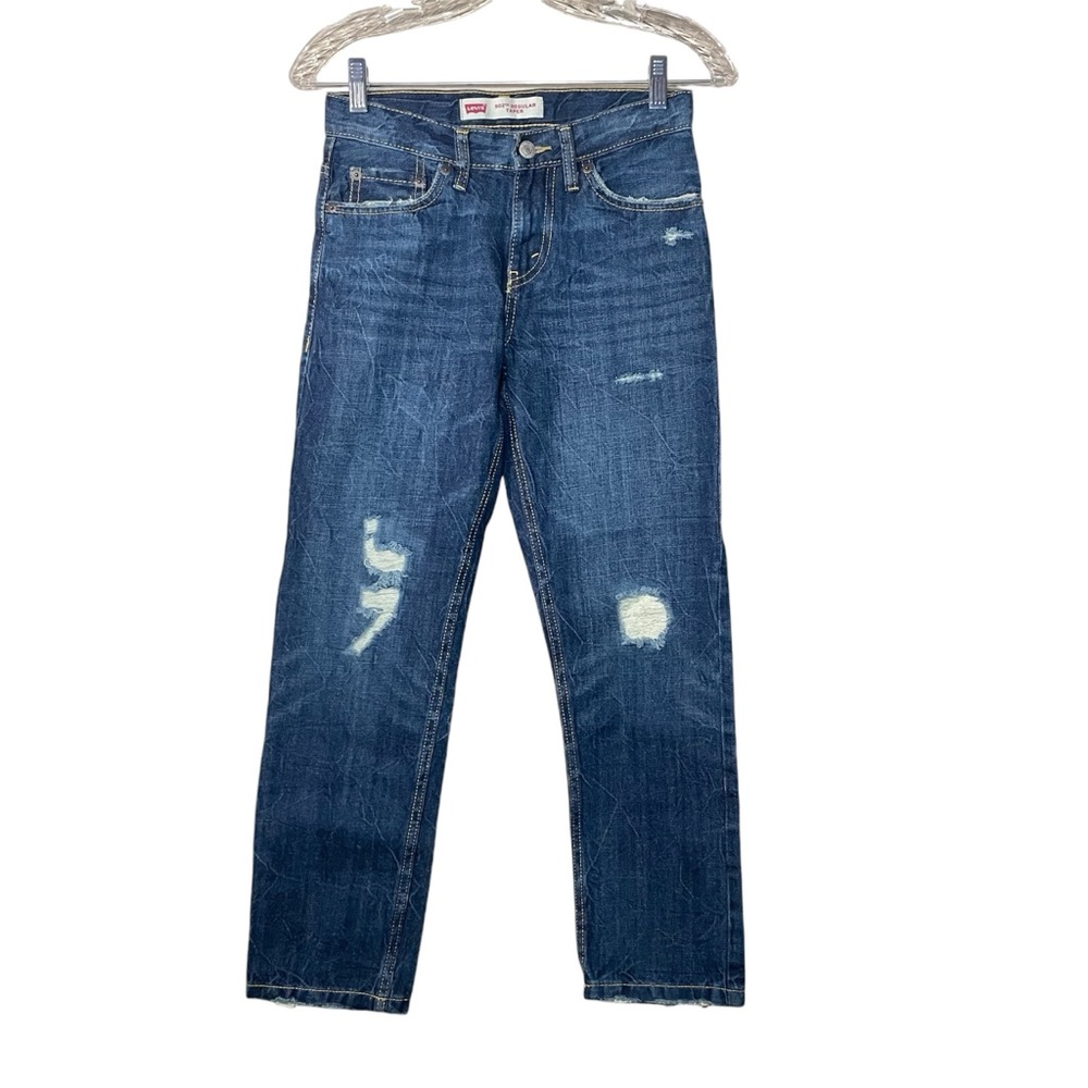 NWOT Boys Levi’s 502 Regular Taper Distressed Denim Jeans‎ Size 10